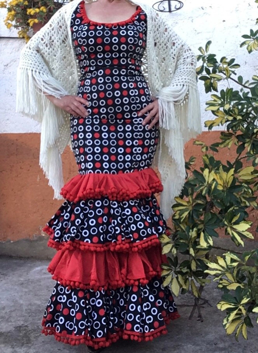 Flecos Trajes De Flamenca De Crochet Para MuÃ±ecas Mantón De Lana