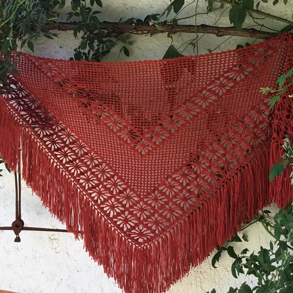 Shawl, handmade wool shawl for fairs and pilgrimages