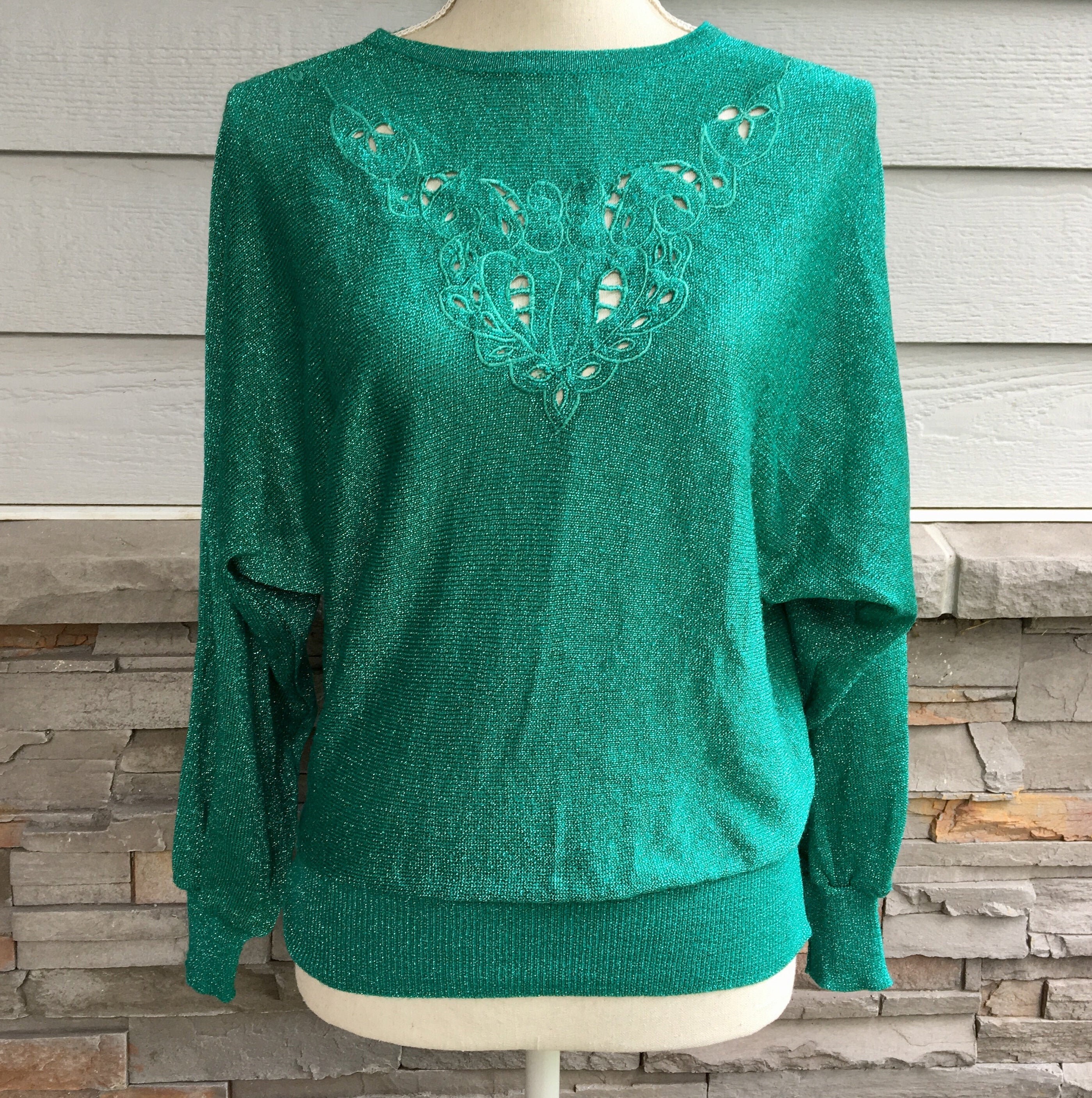 green sparkle sweater