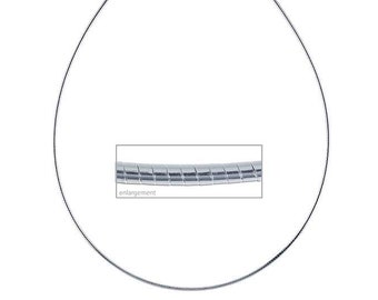 Sterling Silver Round Omega Chain Necklace - 1.1mm, 1.25mm, 1.5mm, 1.85mm, 2.5mm, or 3.0mm - 16", 18", or 20" length