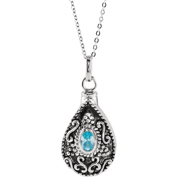 Sterling Silver Birthstone Tear Ash Holder 18 Sterling Silver Birthstone Tear Ash Holder 18