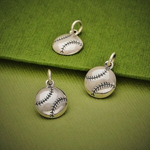 Sterling silver baseball charm 16x10mm