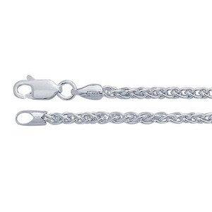 Sterling silver wheat chain, available in 1.1mm, 2mm, and 4mm width, and 16&quot;, 18&quot;, 20&quot;, and 24&quot; length