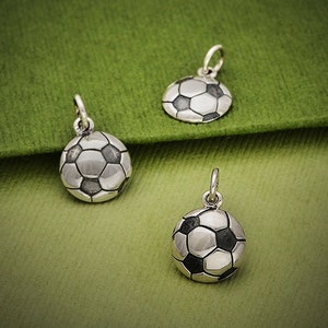 Sterling silver soccer ball charm 16x10mm