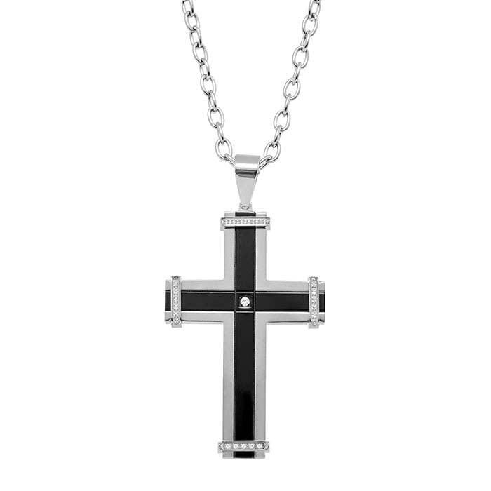 Collana A Croce In Acciaio Inossidabile Con Zirconia Cubica – Catena Regolabile 59 Cm, Gioiello Cristiano Per Matrimoni E Battesimi, Regalo In Scatola Di Velluto - 5