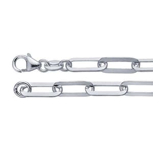 Sterling silver 4.6mm flat elongated oval cable chain, by the foot or choose your length