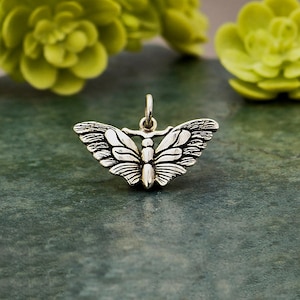 Sterling silver butterfly moth charm