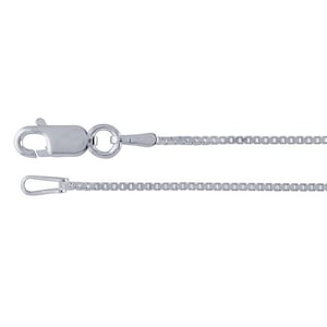 Sterling silver 0.9mm diamond-cut box chain, select your length.