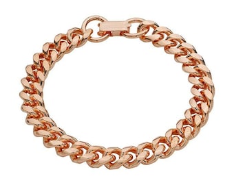 Copper beveled curb bracelet 8 inch