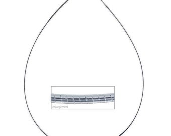 Sterling silver round omega chain necklace - 1.1mm, 1.25mm, 1.5mm, 1.85mm, 2.5mm, or 3.0mm - 16&quot;, 18&quot;, or 20&quot; length