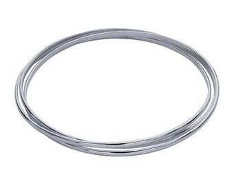 Sterling Silver Three-Ring Interlocking Bangle Bracelet