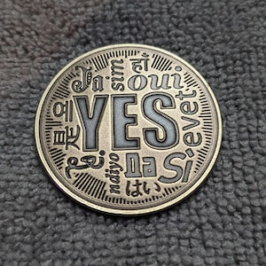Moneda de decisión: ¡SÍ, NO en 10 idiomas! - Archivos láser Lightburn + SVG