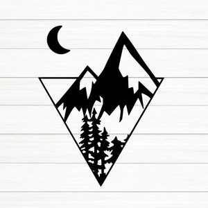 Mountain SVG | Mountains Decal | SVG For Cricut | SVG For Silhouette | Digital Download | Vinyl Decal | Forest