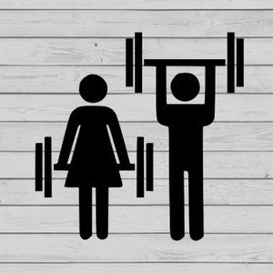 Badkamer teken SVG | Gym Badkamer Teken Sticker | SVG voor Cricut | SVG voor silhouet | Digitaal downloaden | Gewichtheffen svg