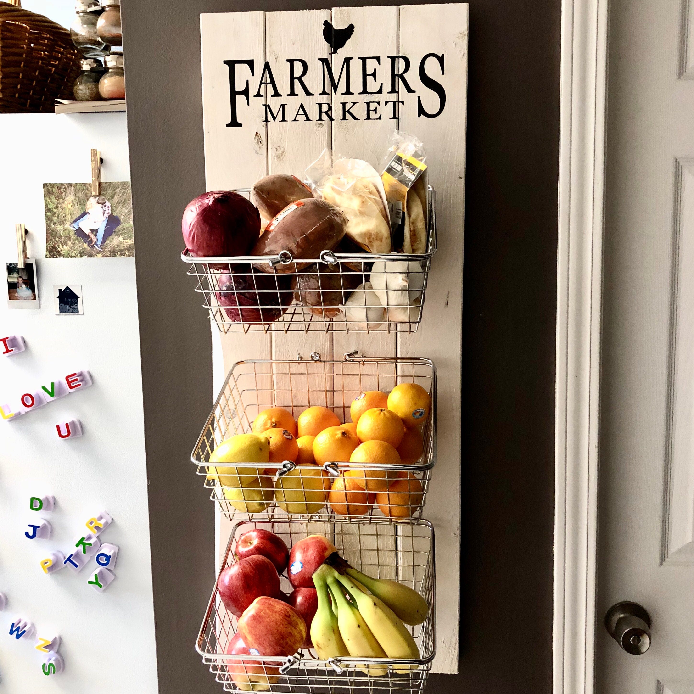 Farmers Market Rustic Produce Wall Hang Fruit & Vegetable Etsy