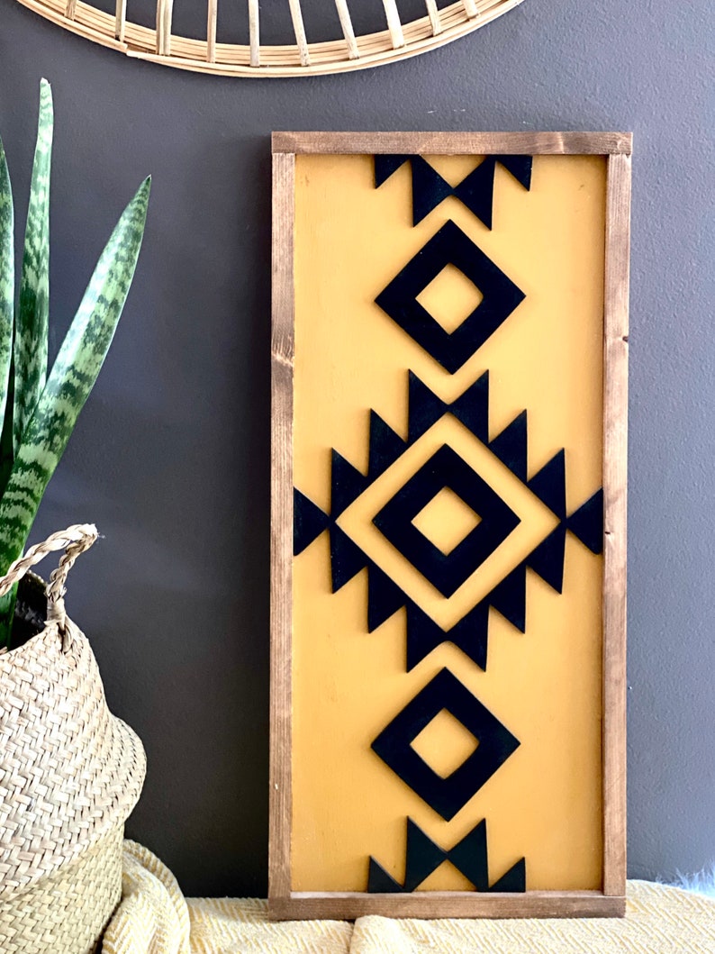 Aztec Wall Art Boho Wood Sign 3D Wood Sign Southwest Etsy