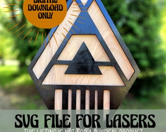Geometric Diamond Laser Cut File | Glowforge File | Laser Cut File | Boho Laser Cut File | Boho SVG | Geometric SVG | Laser SVG |