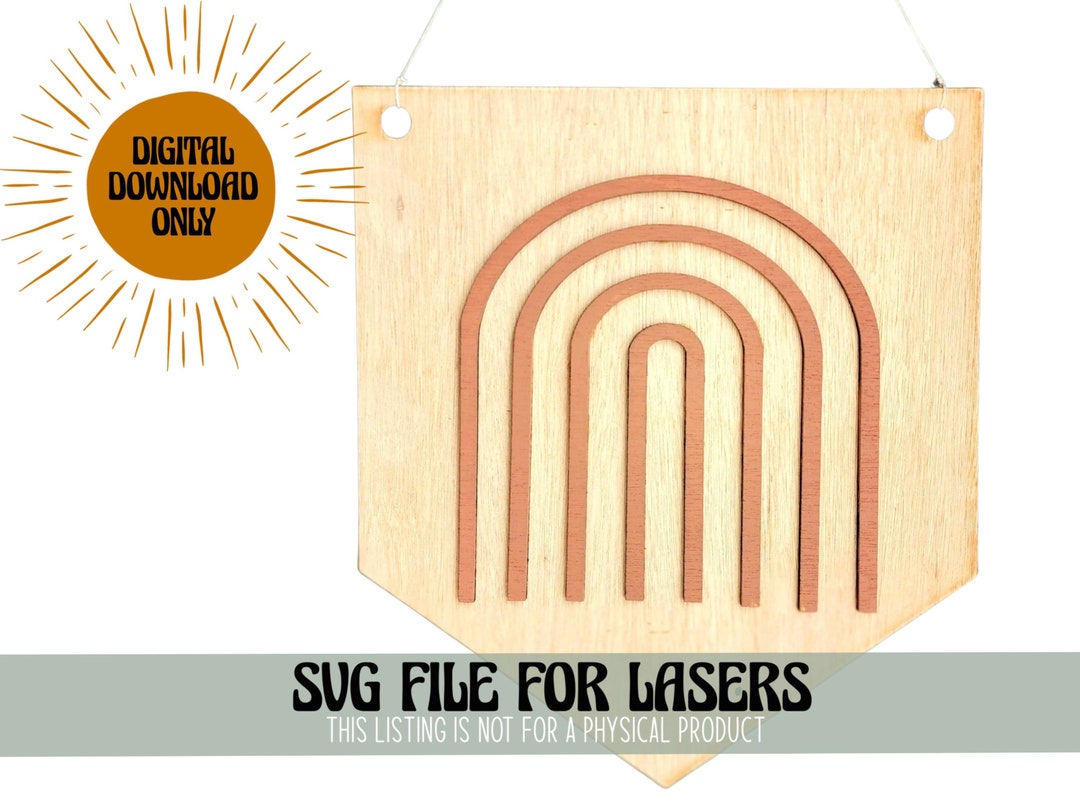 Minimalist Laser Cut File Rainbow Laser Cut File Minimalist Rainbow SVG