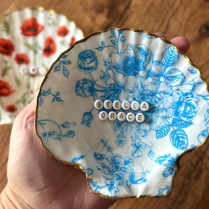 Personalized Ring Dish | Personalized Tricket Dish | Shell Ring Dish | Gifts for Her | Engagement Gift | Personalized Gift | Chinoiserie