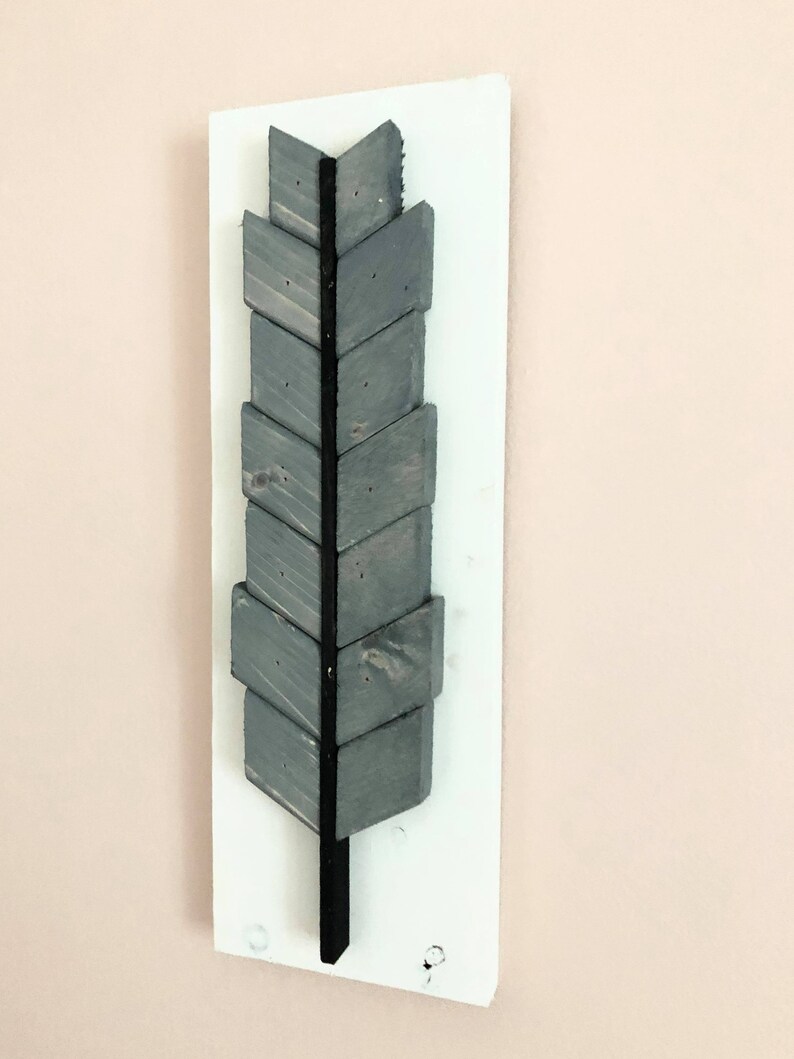 Feather Wall Decor Wood Feather Wall Art Boho Wall Decor Etsy