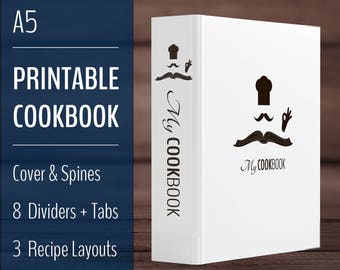 recipe binder printable cookbook binder recipe book binder etsy
