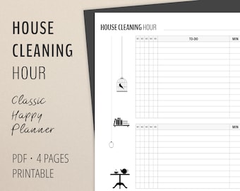 Flylady Home Blessing Hour for Control Journal | Classic Happy Planner (7 x 9.25 in) printable inserts | Cleaning Checklist