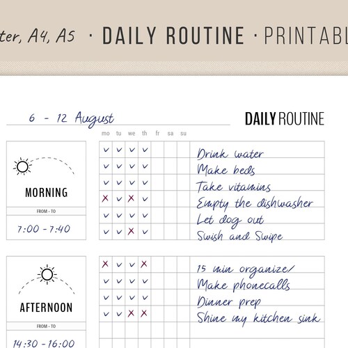Daily Routine Planner Printable Flylady Morning Routine - Etsy Denmark