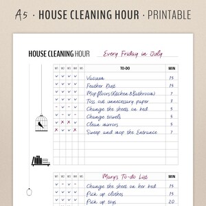 Flylady Cleaning Checklist | Home Blessing Hour | Printable Planner ...