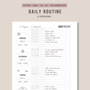 Daily Routine Planner Printable, Flylady Morning Routine Checklist, Before Bed Routine, Home Management Planner Insert, Household printables