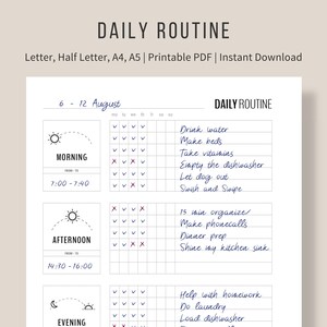 Daily Routine Planner Printable, Flylady Morning Routine Checklist ...