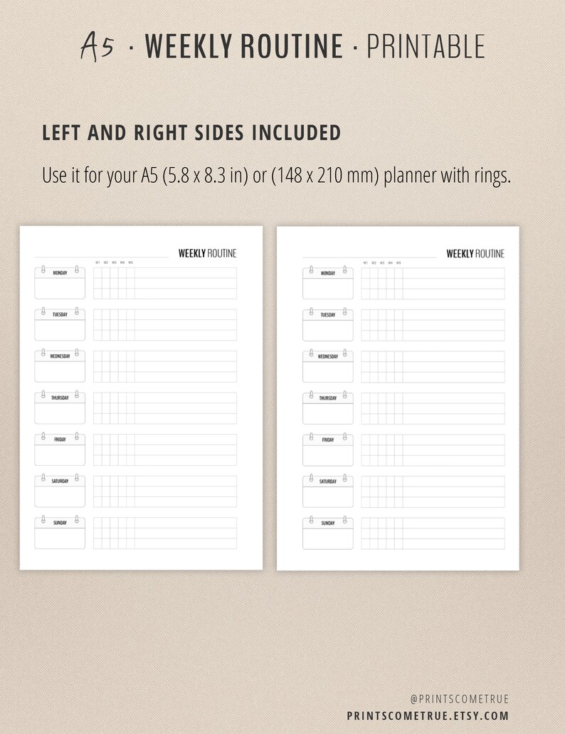 Flylady Weekly Routine for Control Journal A5 Printable - Etsy