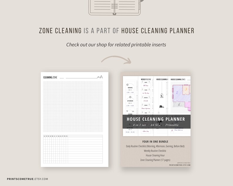 Zone Cleaning Checklist for Flylady Control Journal Printable Planner ...