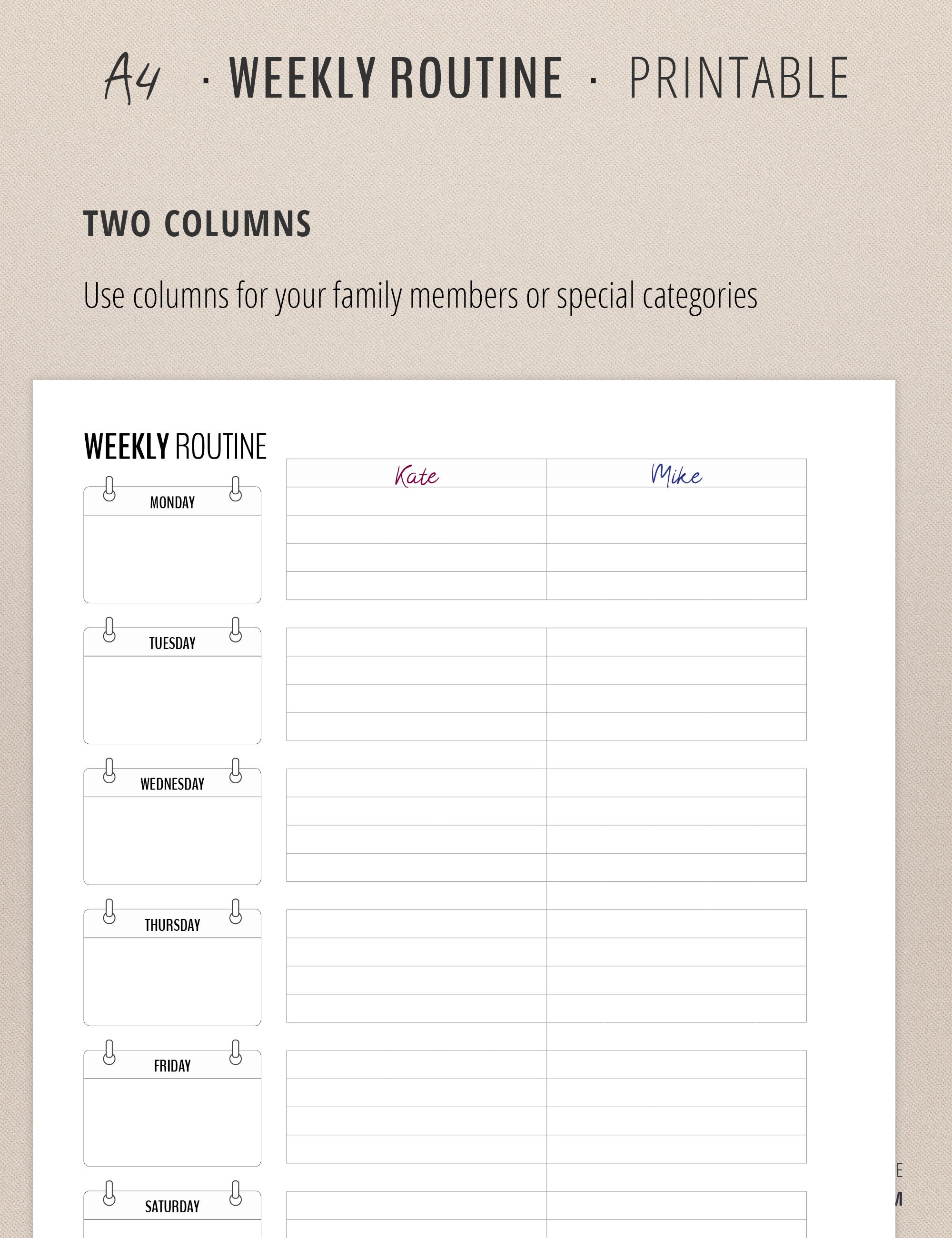 Flylady Basic Weekly Plan for Control Journal Weekly Routine Checklist ...