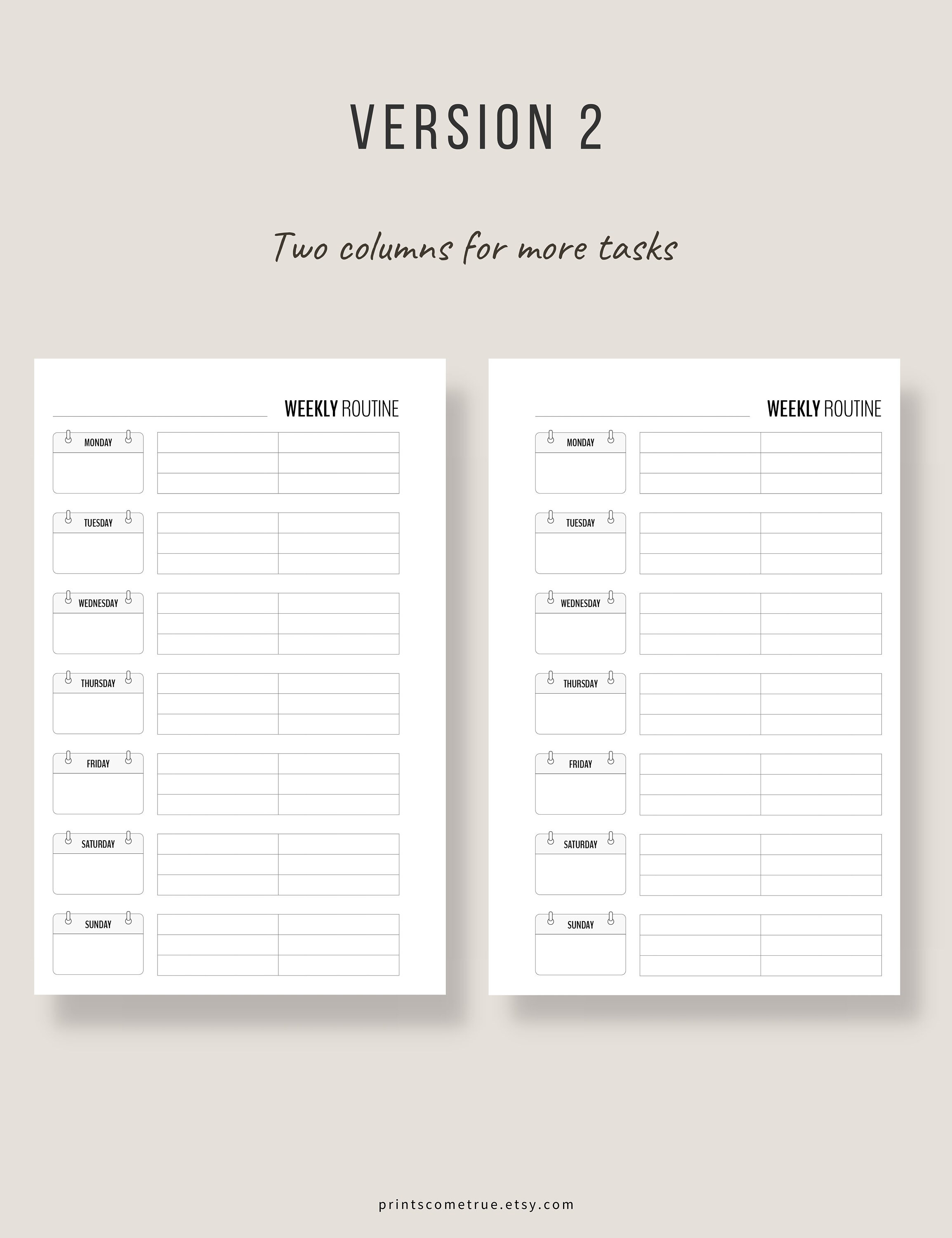 Flylady Weekly Routine Checklist for Control Journal Half Letter ...