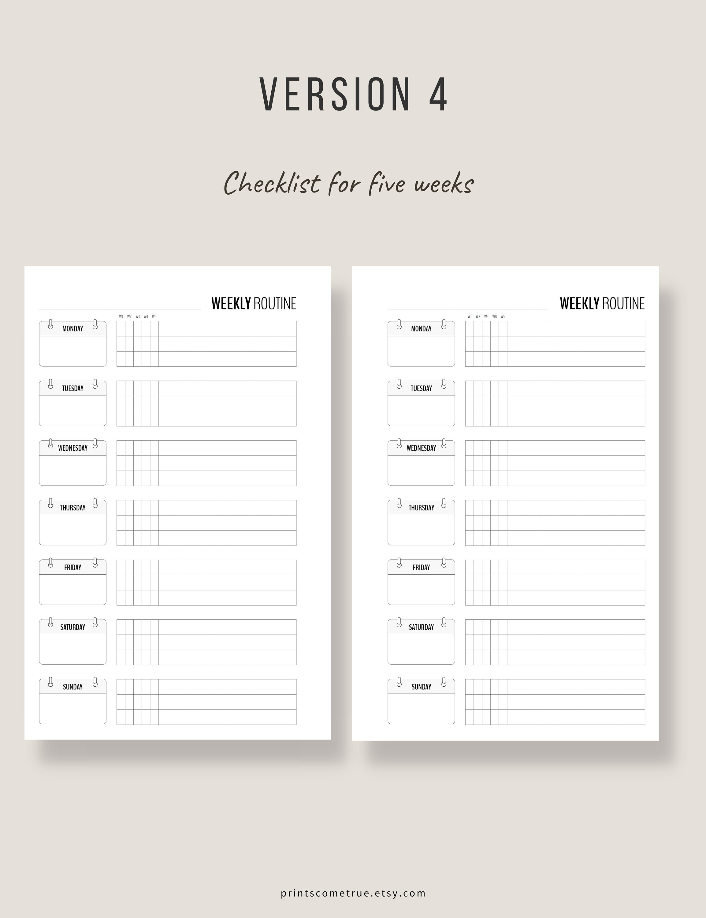 Flylady Weekly Routine Checklist for Control Journal Half Letter ...
