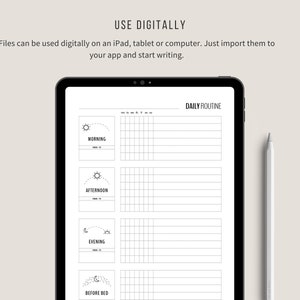 Daily Routine Checklist. Track your atomic habits in Goodnotes. Morning, Afternoon, Evening, and Bedtime routine, Skincare routine, Daily routine for kids, Printable Planner, Letter A4 A5, Minimalist