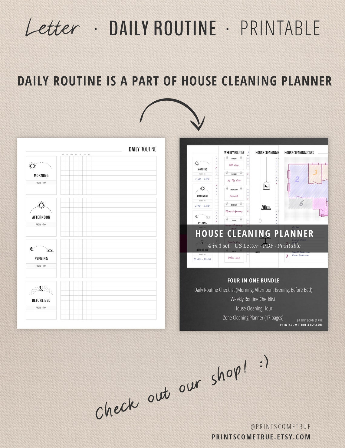 Daily routine flylady morning routine checklist habit etsy