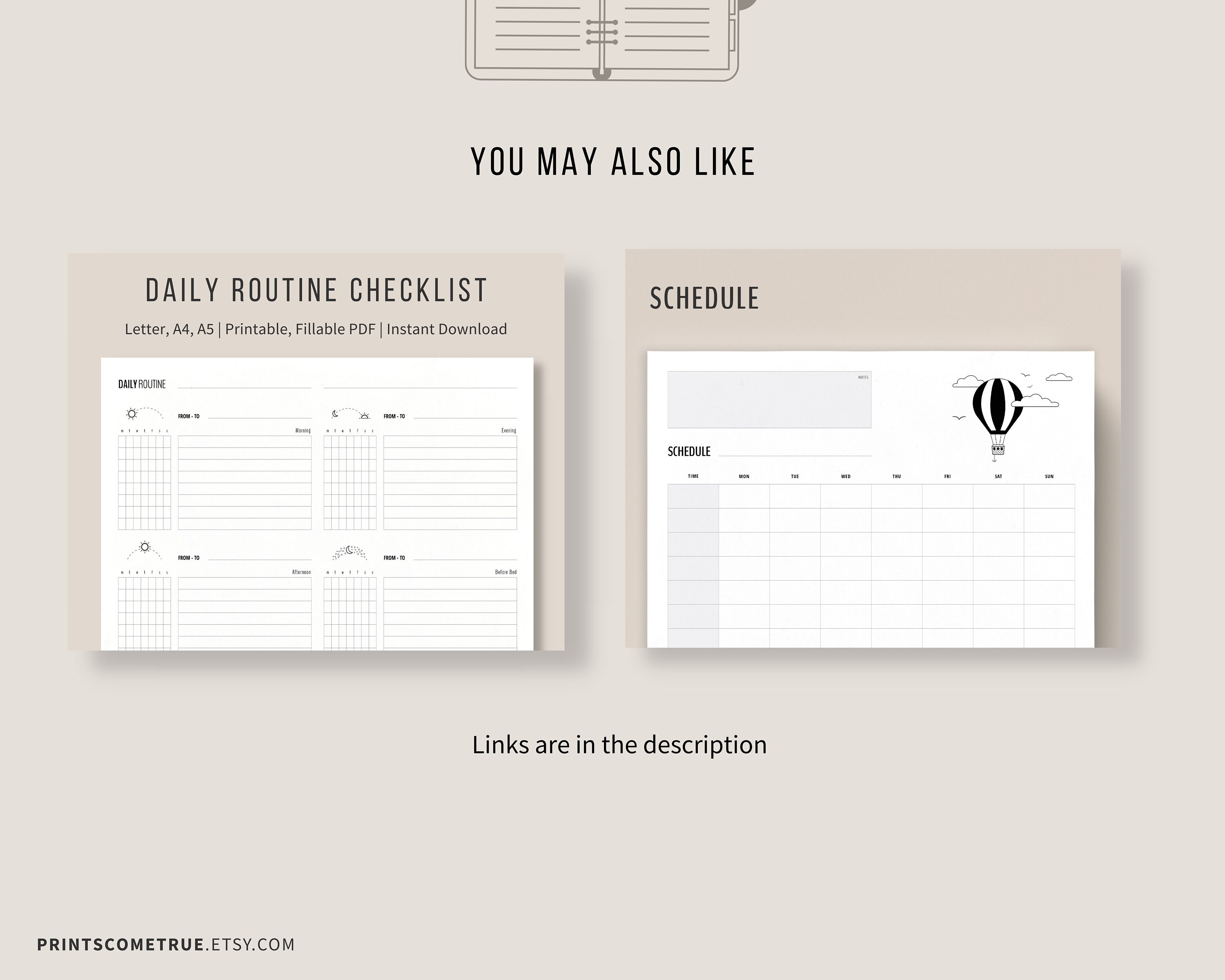 Daily Routine Temples Daily Routine Chart for Kids Morning and Bedtime Routine Templates ...
