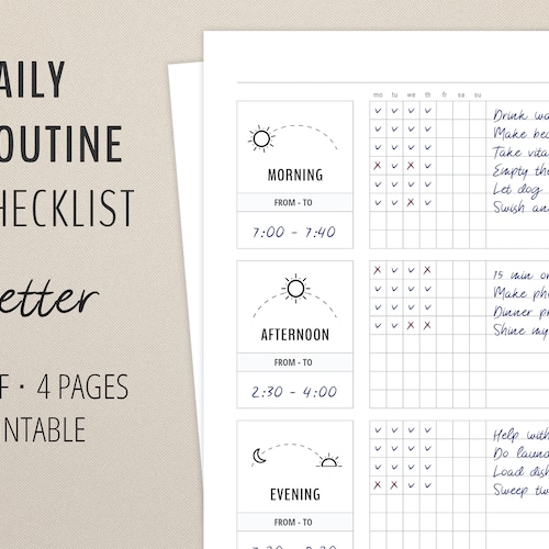 Flylady Daily Routine Checklist for Control Journal Morning - Etsy
