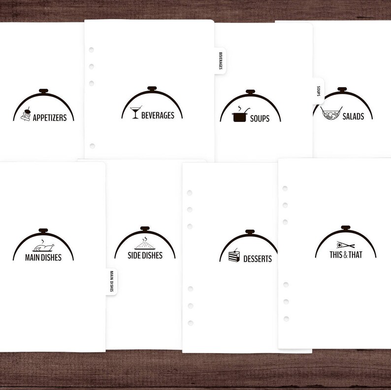 Printable Cookbook with Recipe Templates and Dividers Cover | Etsy