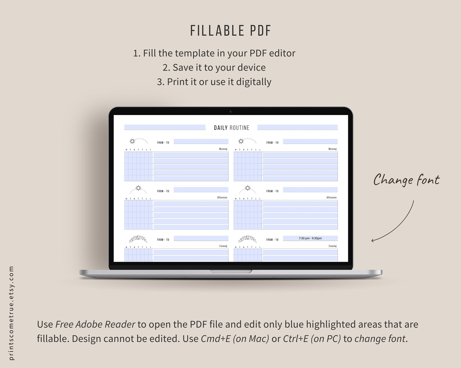 Atomic Habit Tracker Checklist for Two Editable Chore Chart Morning and Bedtime Routine