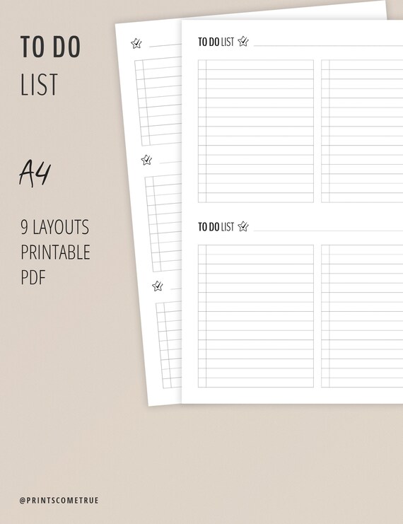Printable to Do List GTD Planner With Checklists A4 Etsy Finland