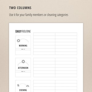 Daily habit tracker for kids or family members. Printable Planner inserts in 3 sizes and 4 layouts. Letter A4 A5, Minimalist planner