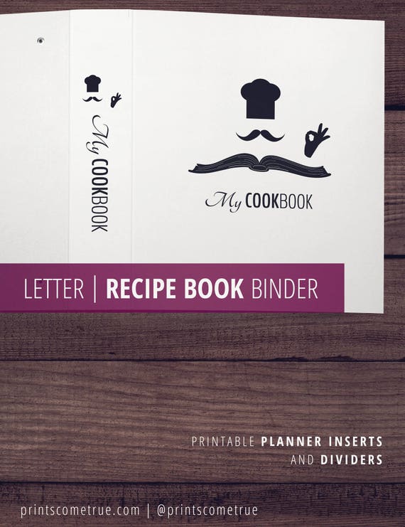 Cover And Spine For Printable Cookbook Binder Minimalist Etsy