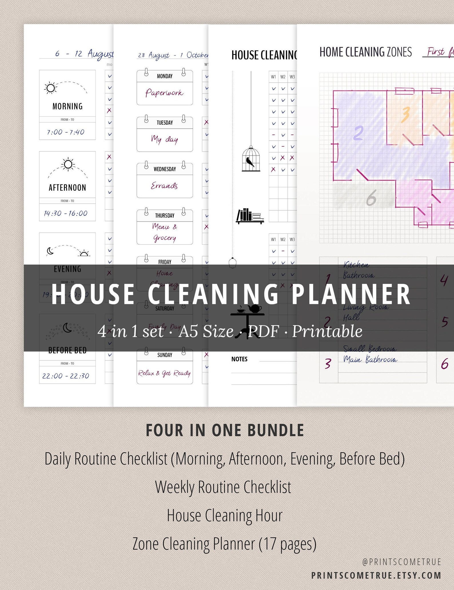 Flylady Control Journal Daily Weekly Routines Zone Cleaning - Etsy