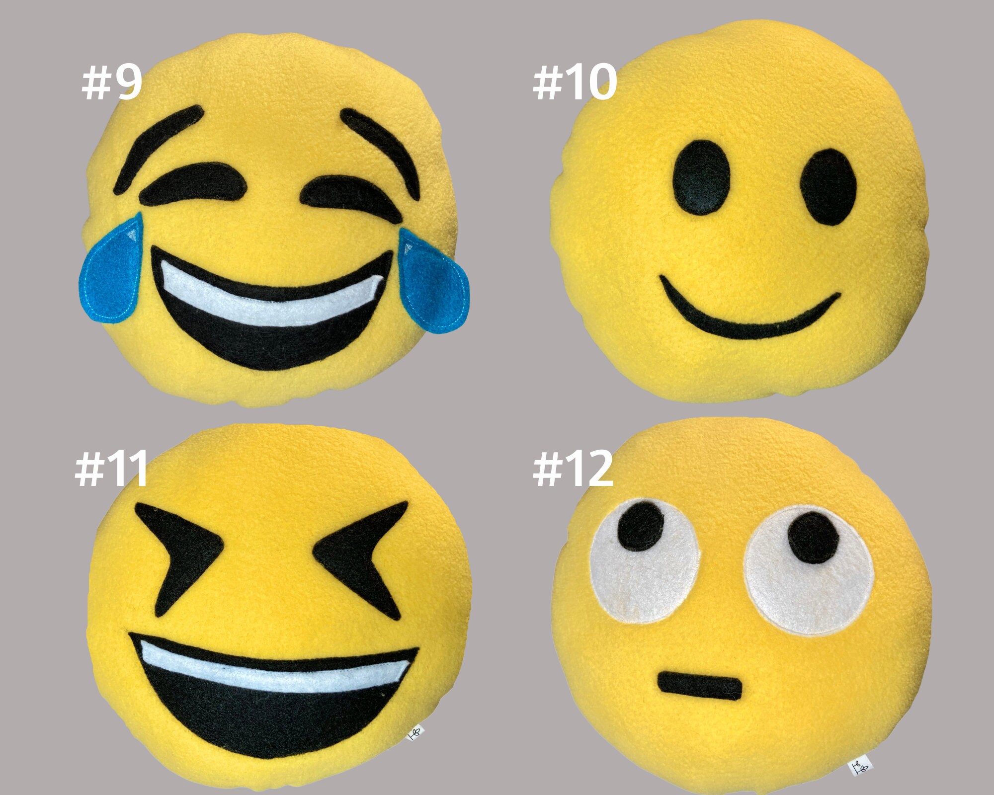 Emoji Puff Pillow Plushies 10 Inches Choose Your Emoji Etsy