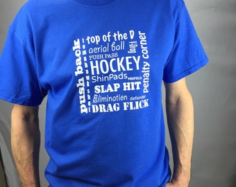 Hockey words men's/unisex T-shirt hockey gift for him present for hockey fan boy men unisex