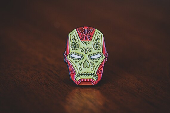 Iron Man Pin Enamel Pin Comic Book Pin Iron Man Helmet Etsy