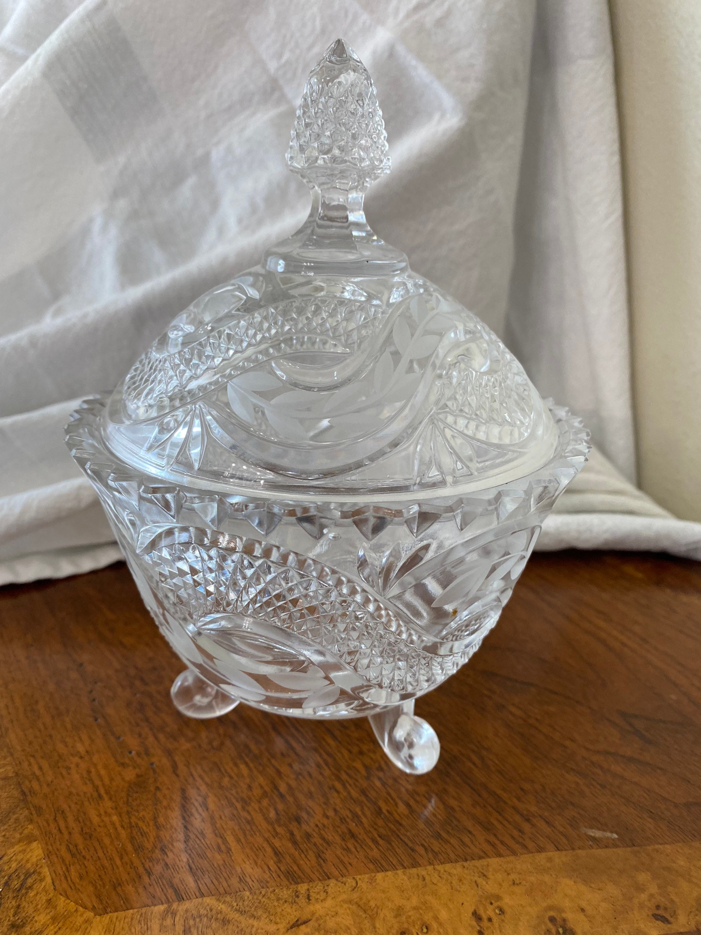 Crystal Candy Dish for sale Only 2 left at 65