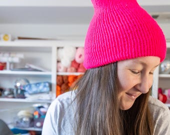 Fuschia Knit Beanie